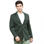 Self Design Notched Lapel Single Breasted Blazer
